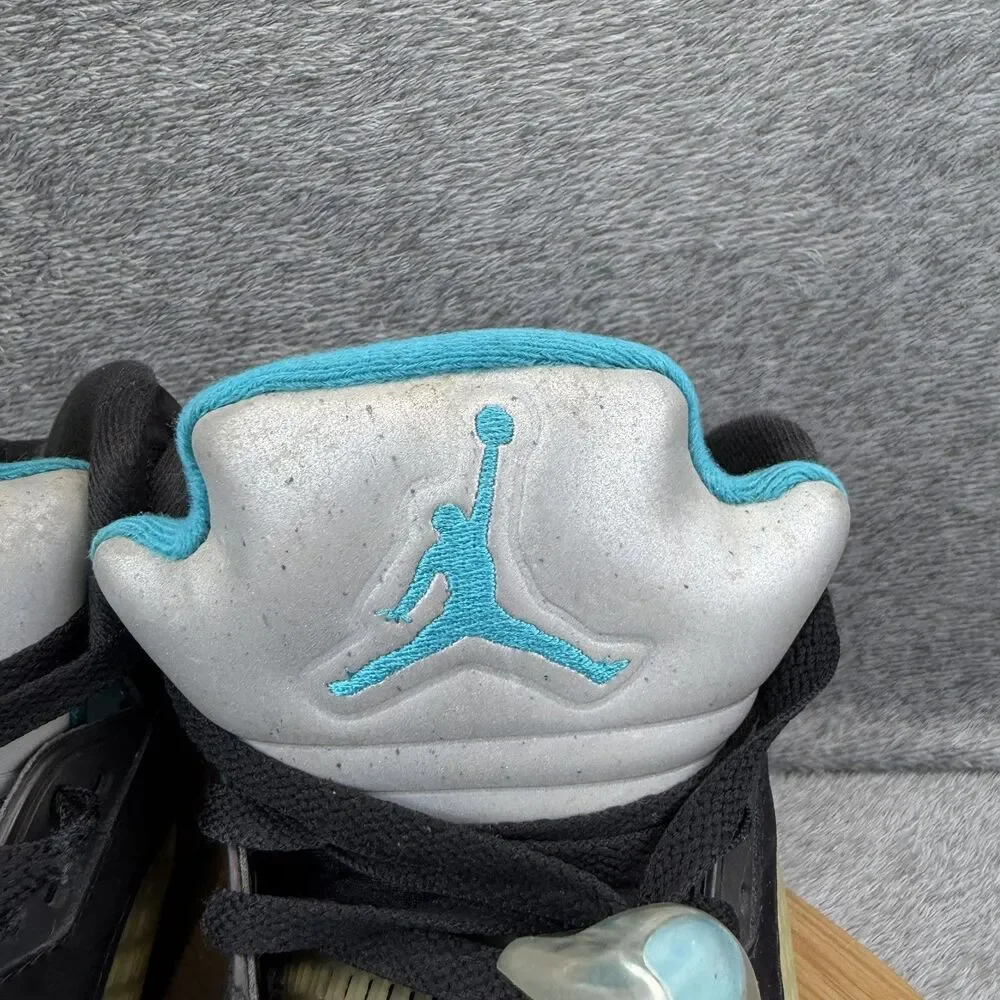 Air Jordan 5 Retro Aqua Shoes Mens Size 11.5 Black Suede Basketball DD0587-047